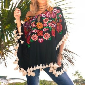 Judith March Floral Poncho